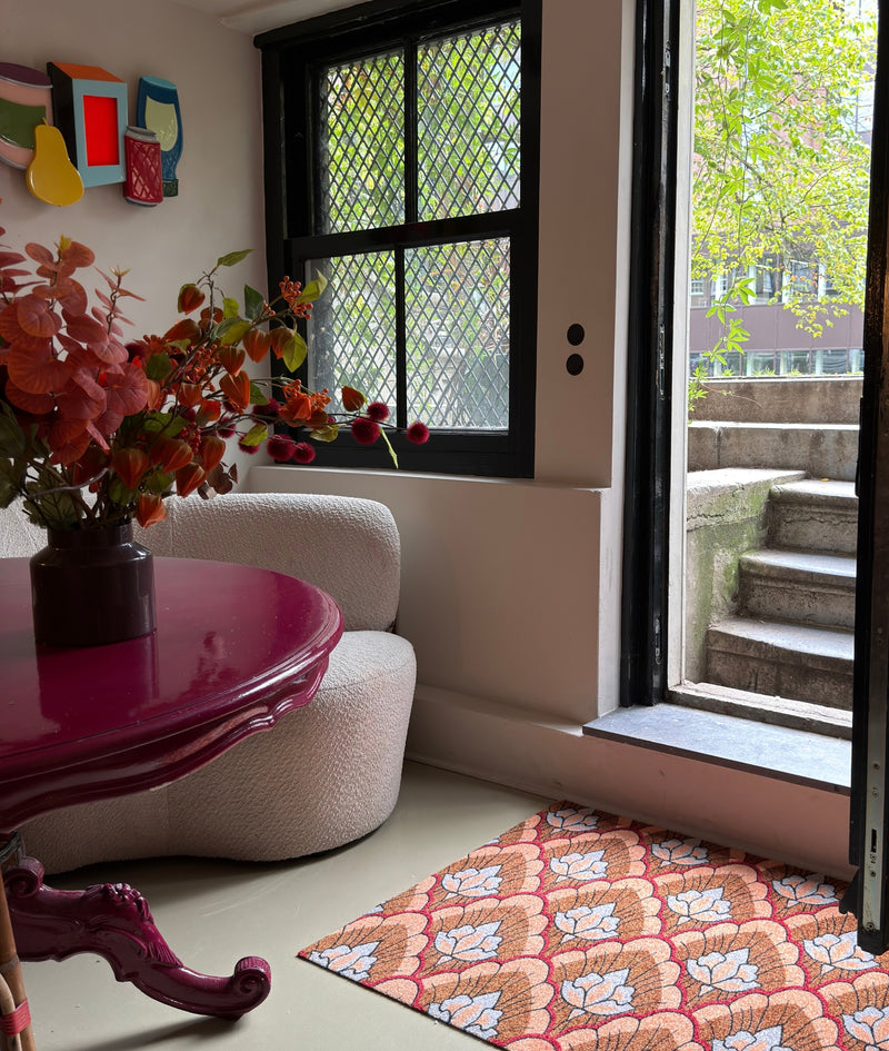 Deurmat op maat EcoLux - June Flower Brown