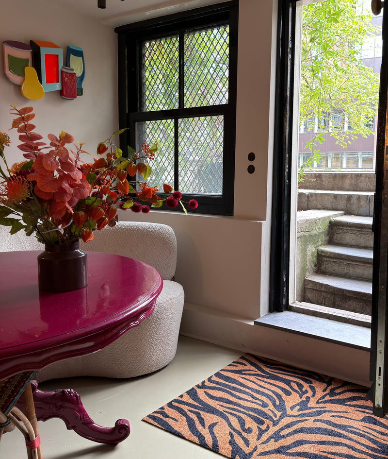 Deurmat op maat EcoLux - Zebra Brown Black