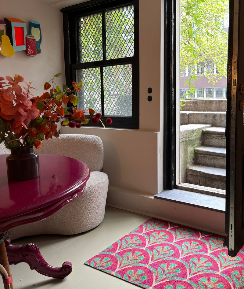 Deurmat op maat EcoLux - Flores Purple