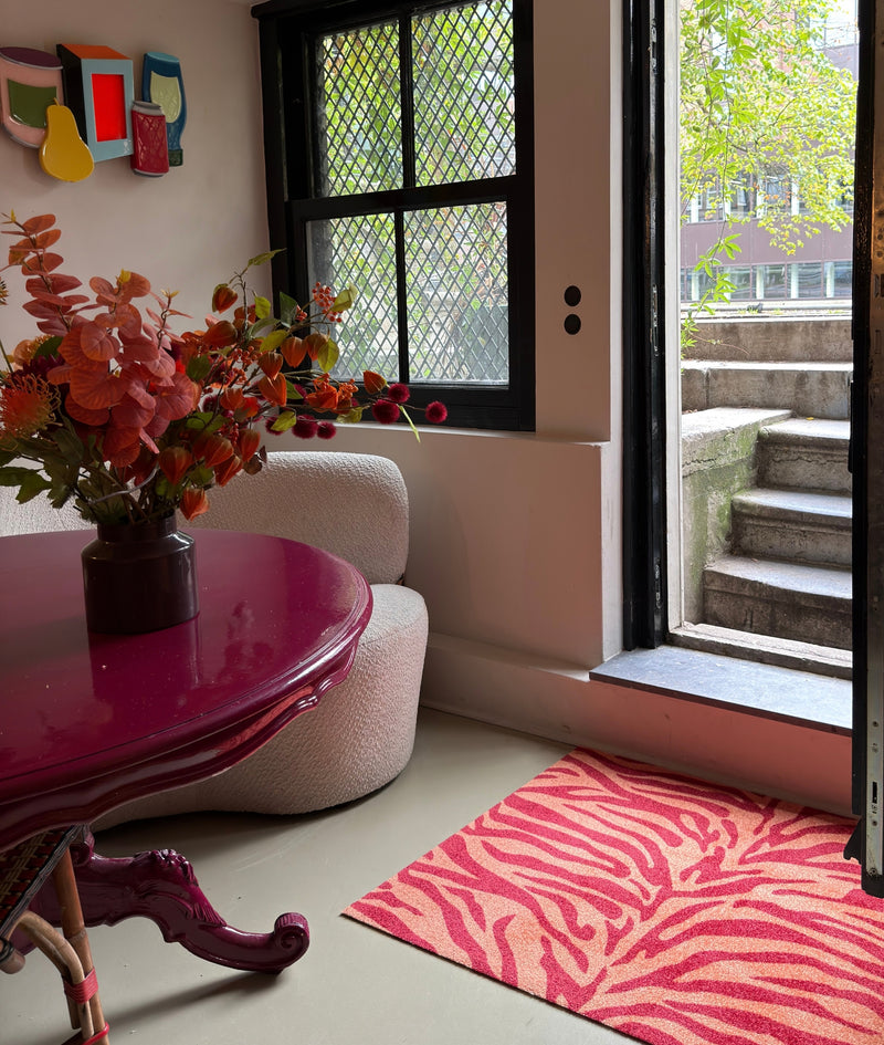 Deurmat op maat EcoLux - Zebra Red Salmon