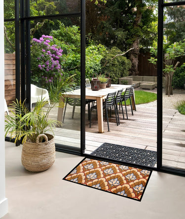 Droogloopmat June Flower Brown