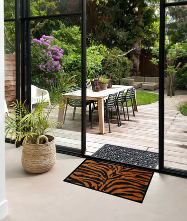 Droogloopmat Zebra Brown Black